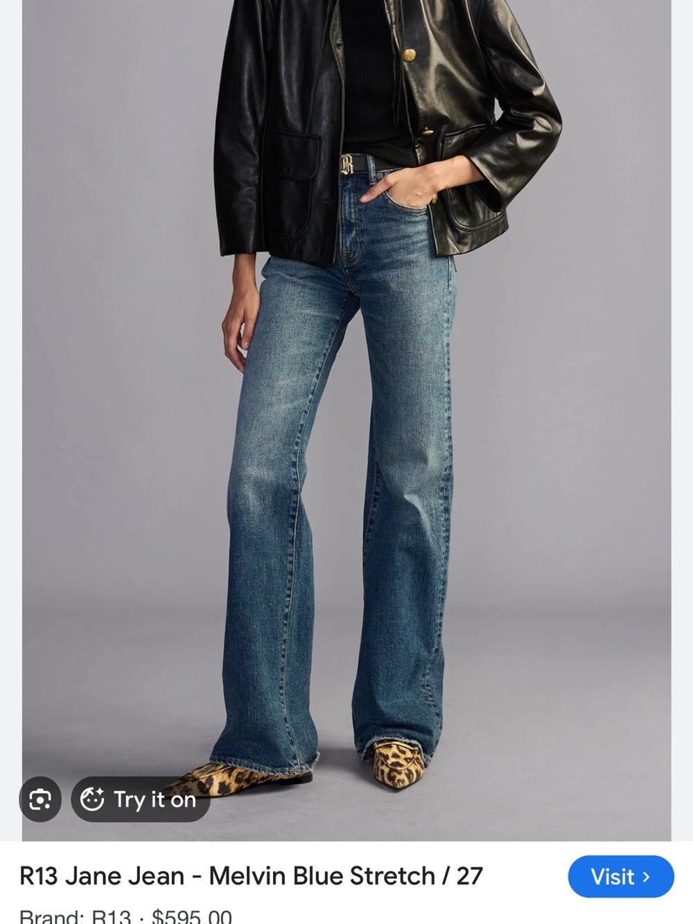 R13 Melvin Blue Wide-Leg Jane Jeans